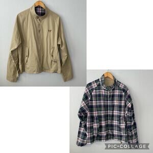 American Living Reversible Khaki Plaid Vented Jacket size XL